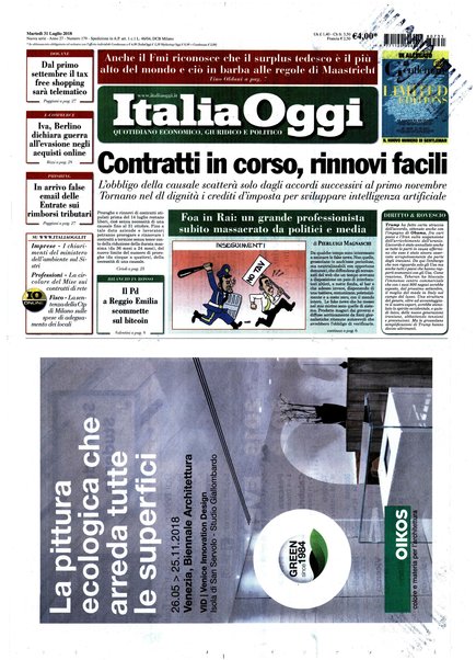 Italia oggi : quotidiano di economia finanza e politica